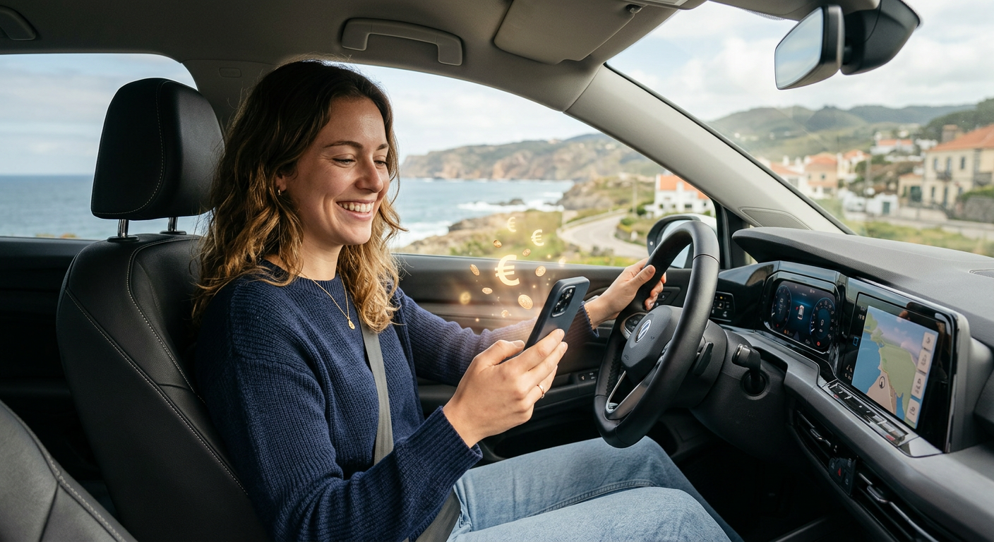 Grenspret app in de auto